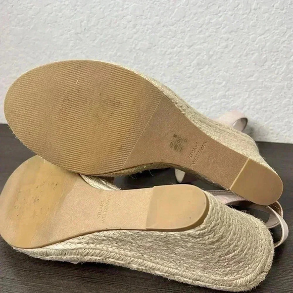 Stuart Weitzman Women's White Mykonos Closed-Toe Espadrille Wedge Shoe Size 10 - Picture 14 of 15